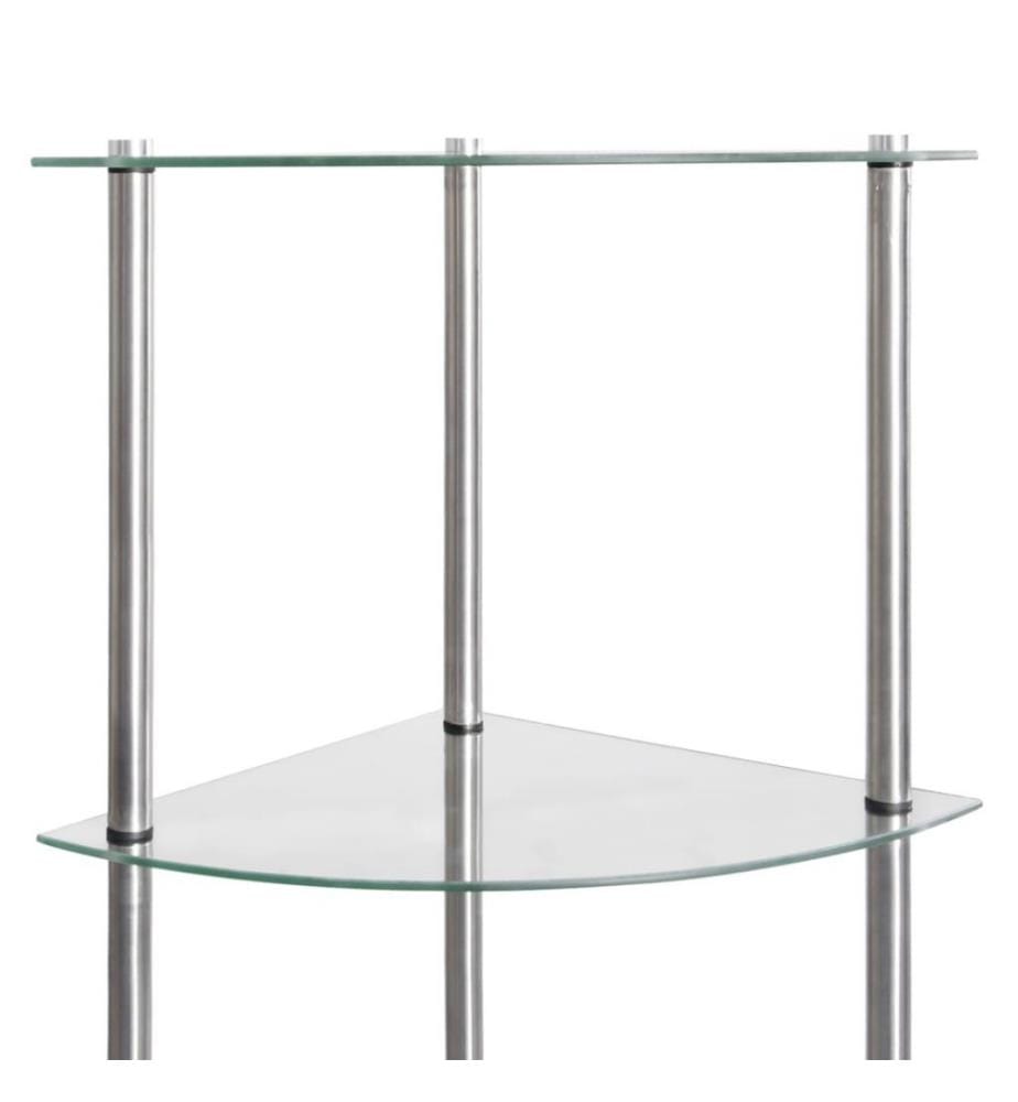 Étagère à 6 niveaux Transparent 30x30x160 cm Verre trempé