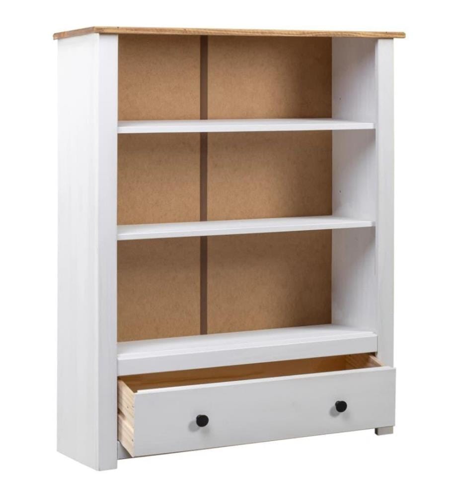 Bücherregal Weiss 80 x 35 x 110 cm Massivholz Panama-Kiefer