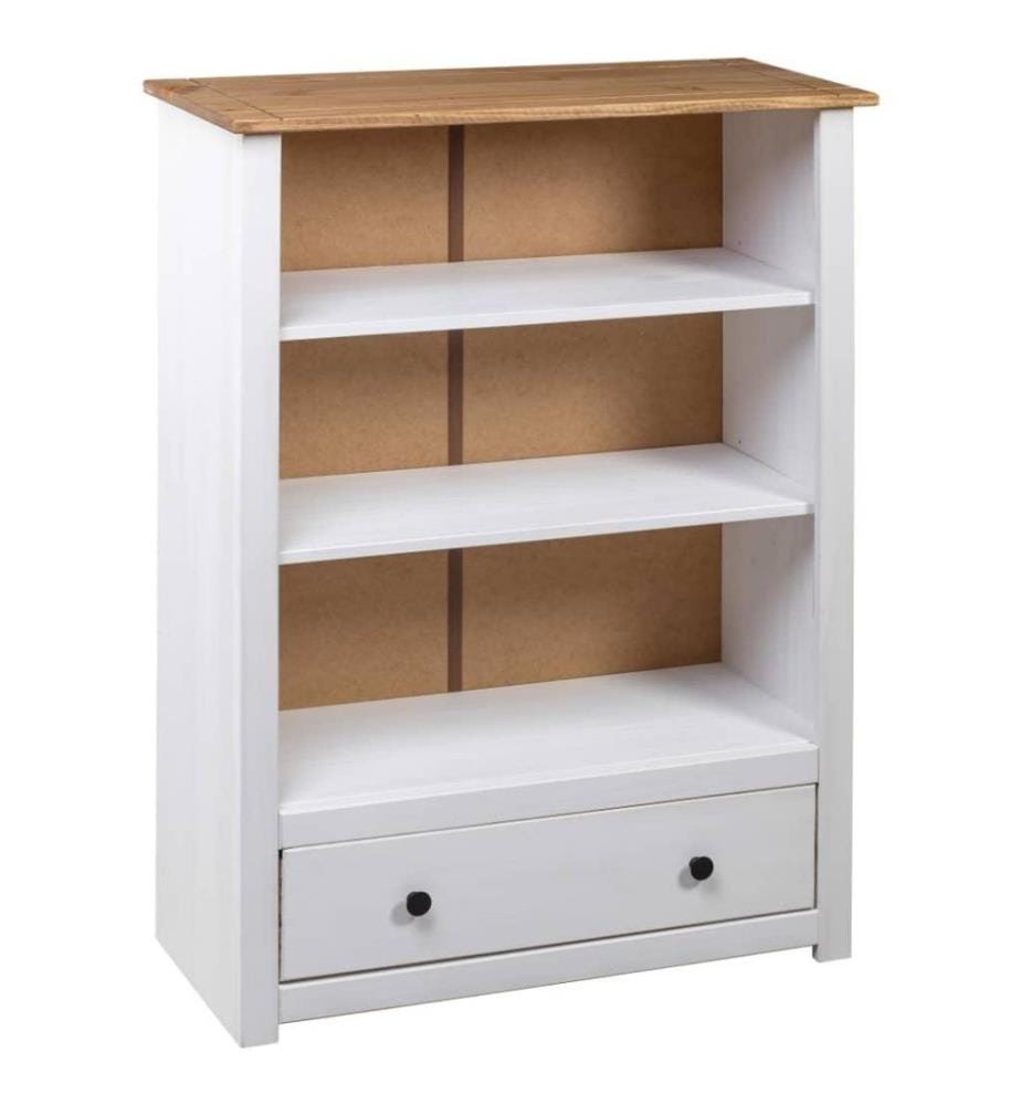 Bücherregal Weiss 80 x 35 x 110 cm Massivholz Panama-Kiefer