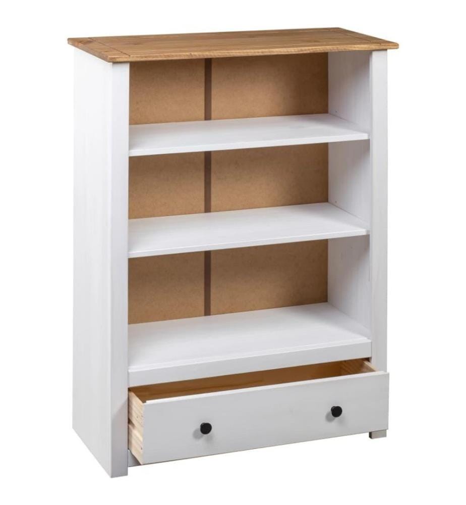 Bücherregal Weiss 80 x 35 x 110 cm Massivholz Panama-Kiefer