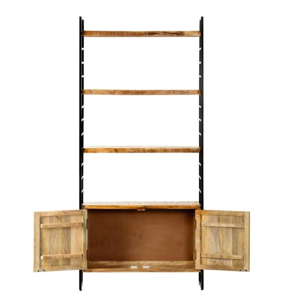 Bibliothèque à 4 niveaux 80x30x180 cm Bois de manguier brut