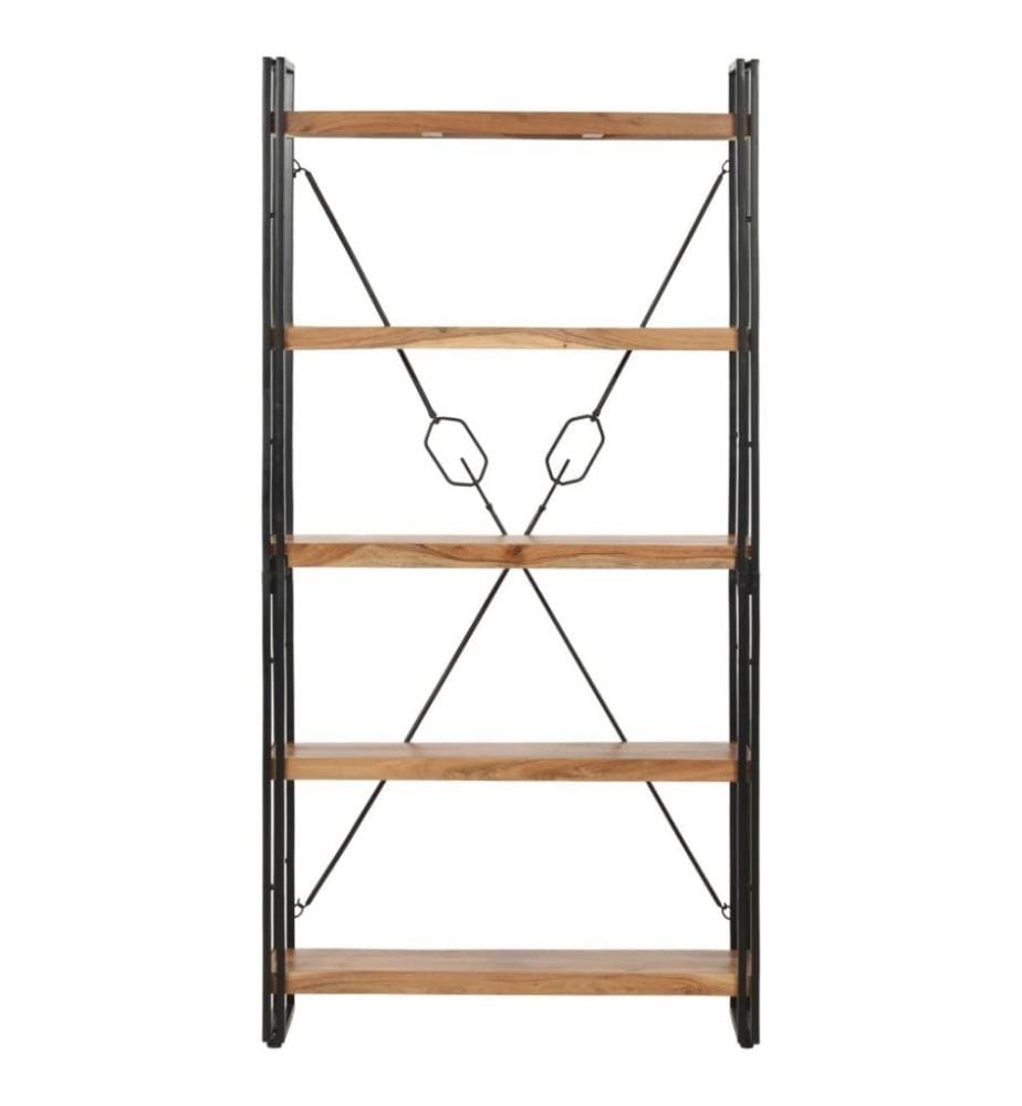 Bibliothèque 5 niveaux 90x30x180 cm Bois solide de d'acacia
