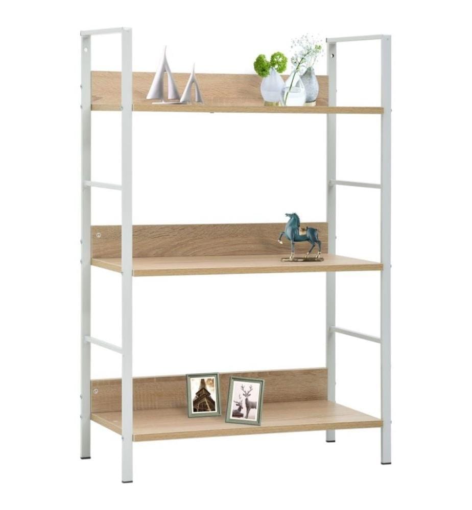 Bibliothèque à 3 niveaux Chêne 60x27,6x90,5 cm Aggloméré