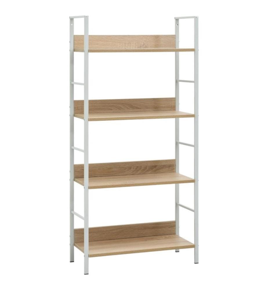 Bücherregal 4 Regalböden Eiche 60×27,6×124,5 cm Holzwerkstoff