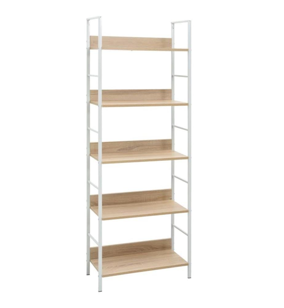 Bücherregal 5 Regalböden Eiche 60x27,6x158,5 cm Holzwerkstoff