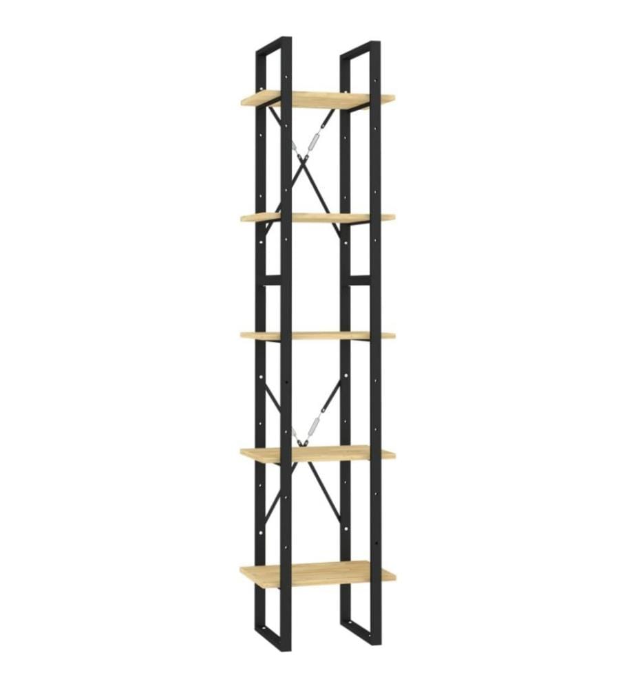 Bibliothèque à 5 niveaux 40x30x175 cm Bois de pin
