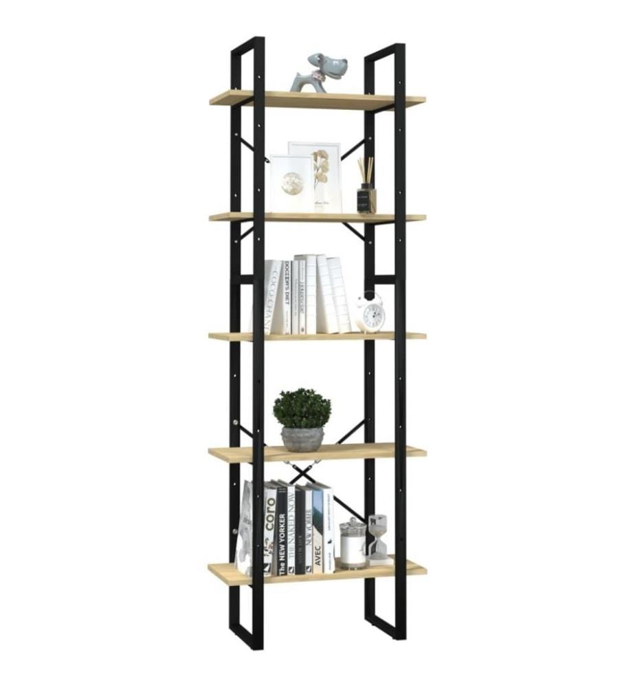 Bibliothèque à 5 niveaux 60x30x175 cm Bois de pin