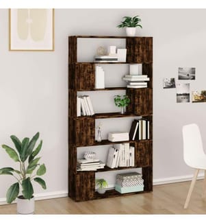 Bücherregal/Raumteiler Räuchereiche 100x24x188 cm