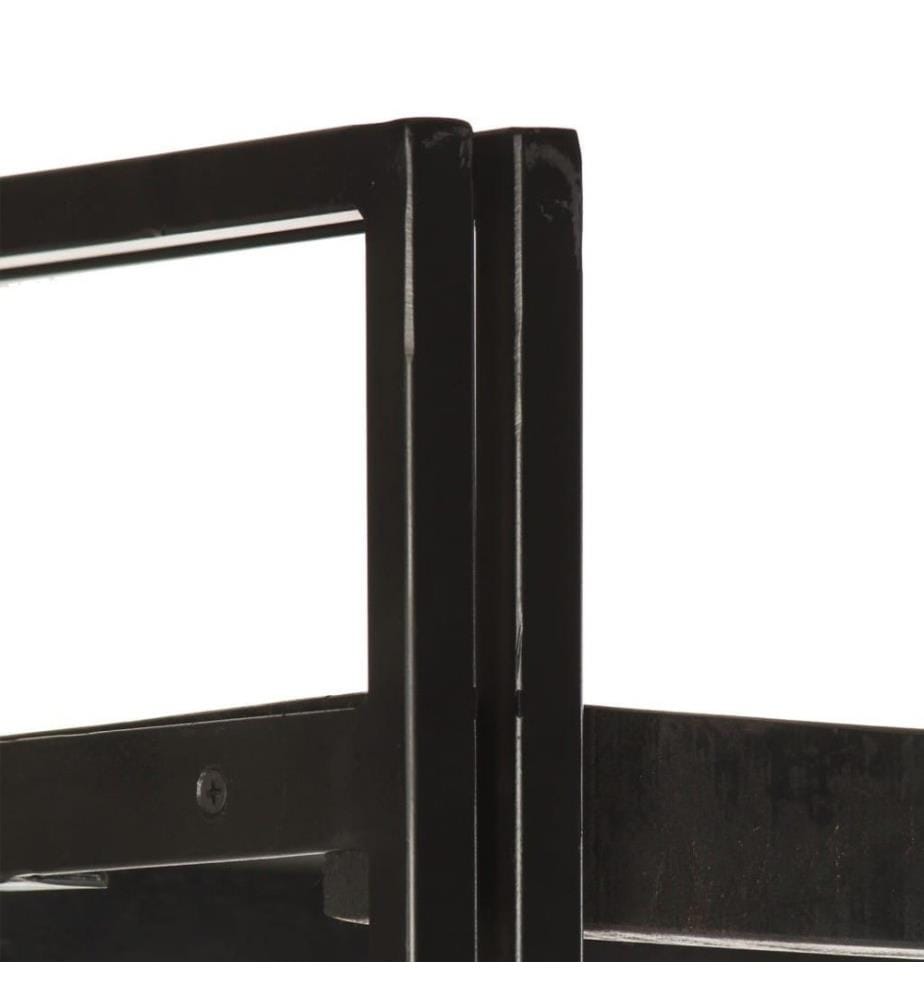 Bücherregal 3 Fächer Schwarz 90x30x80 cm Mango Massivholz