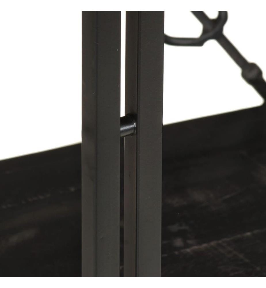 Bücherregal 3 Fächer Schwarz 90x30x80 cm Mango Massivholz