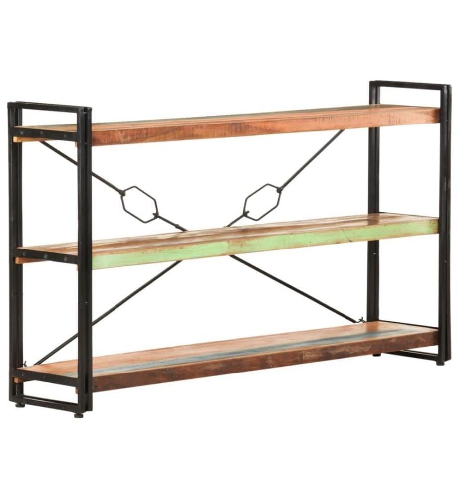 Bücherregal 3 Fächer 140x30x80 cm Altholz Massiv