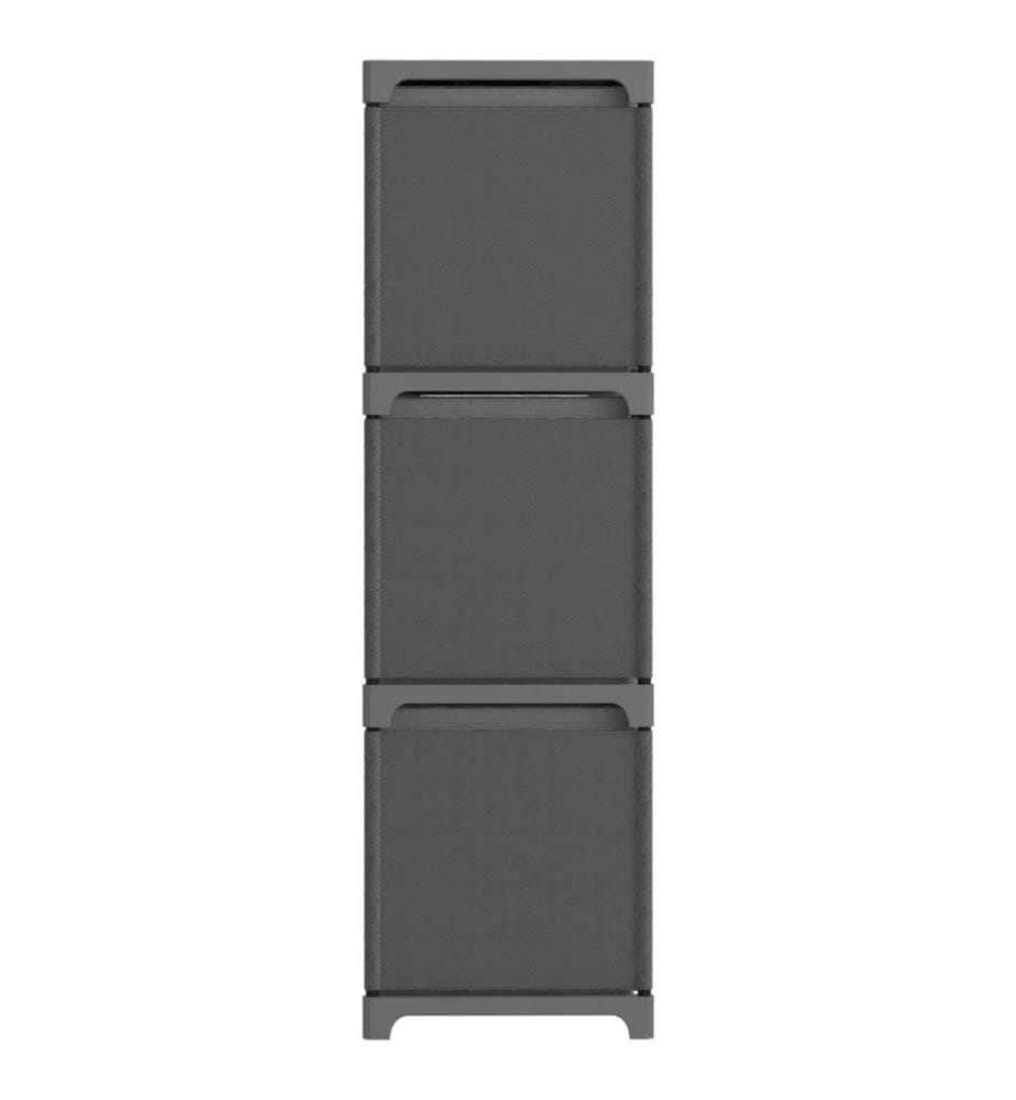 Würfel-Regal mit Boxen 9 Fächer Grau 103x30x107,5 cm Stoff