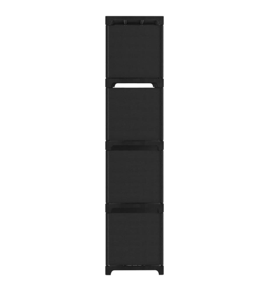 Étagère d'affichage 12 cubes Noir 103x30x141 cm Tissu