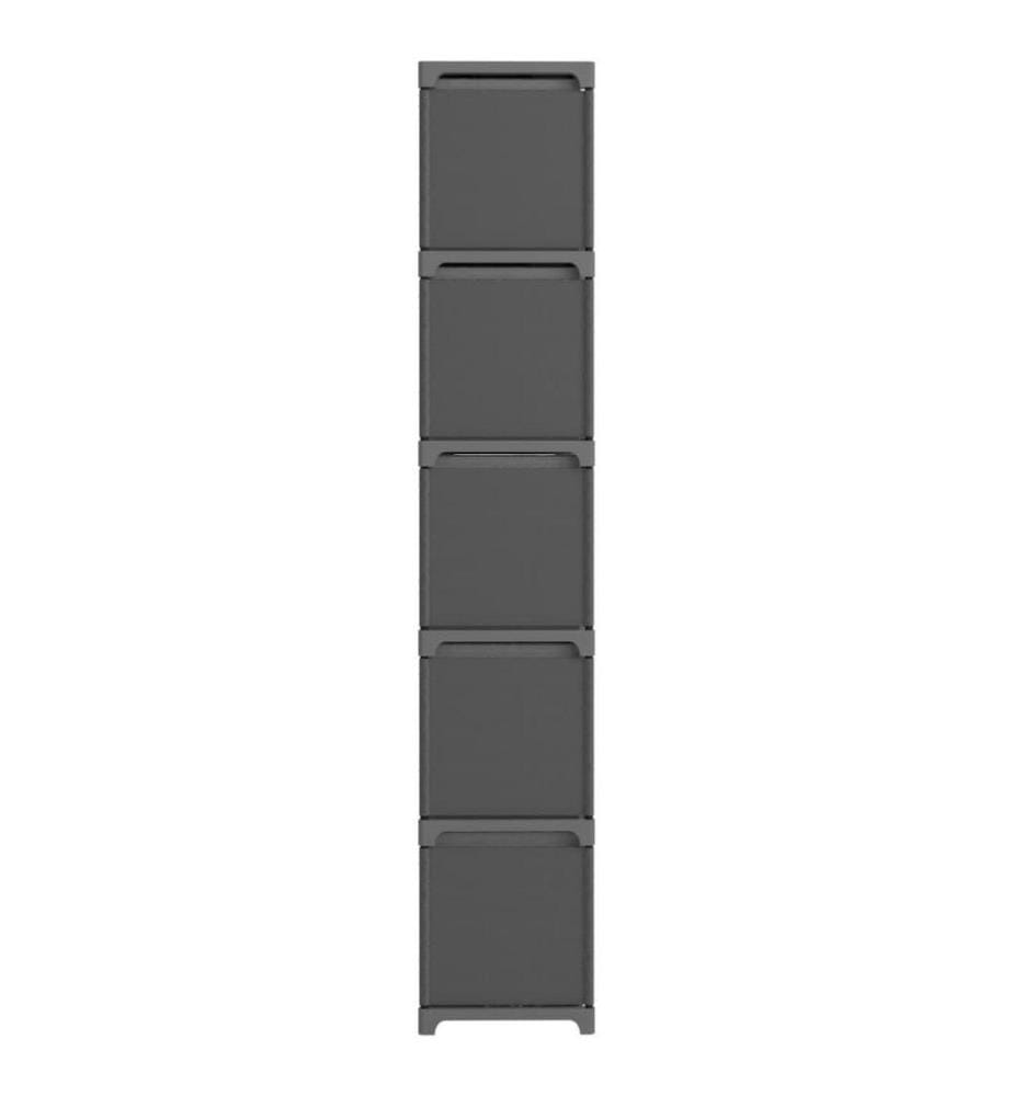 Würfel-Regal mit Boxen 15 Fächer Grau 103x30x175,5 cm Stoff