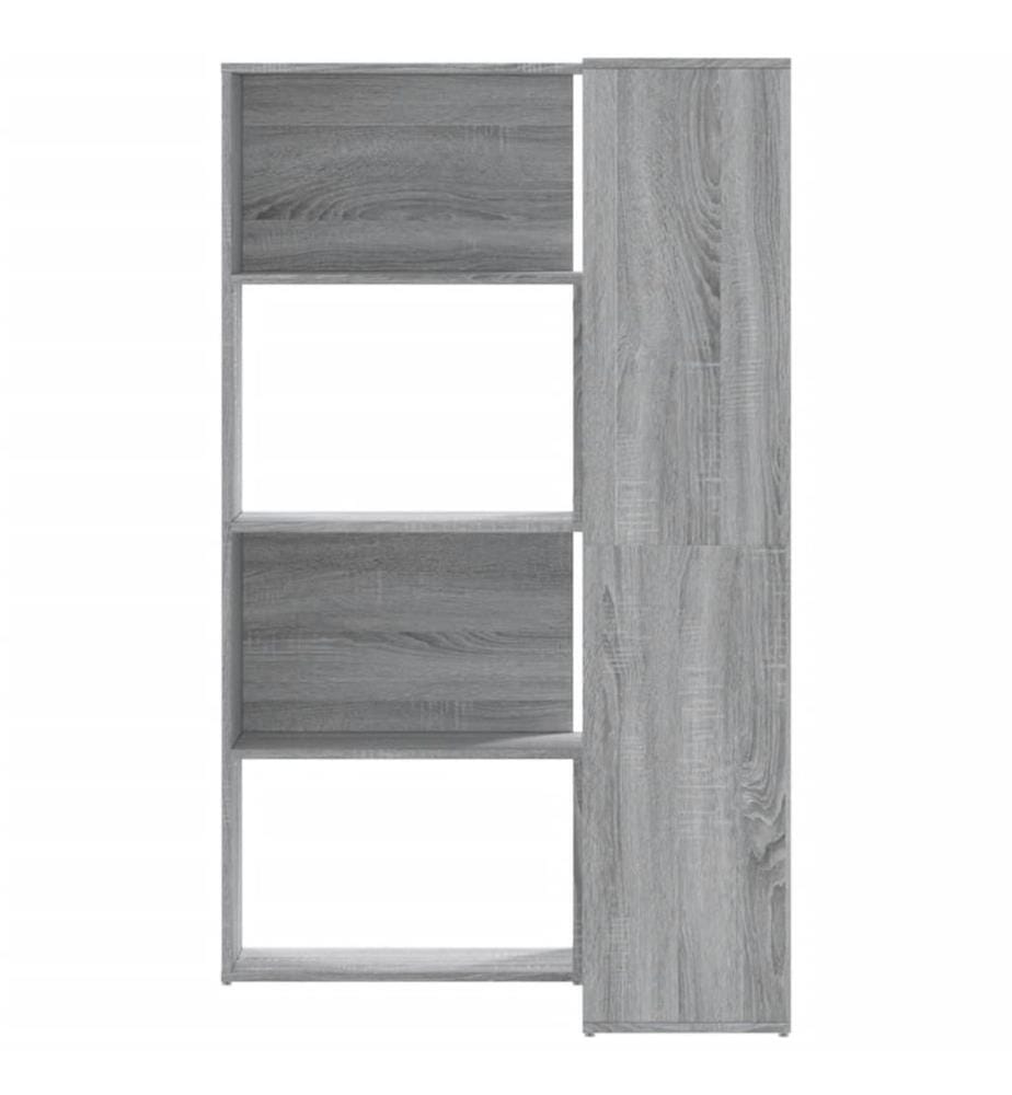 Eck-Bücherregal 4 Etagen Grau Sonoma 85x85x140 cm Holzwerkstoff