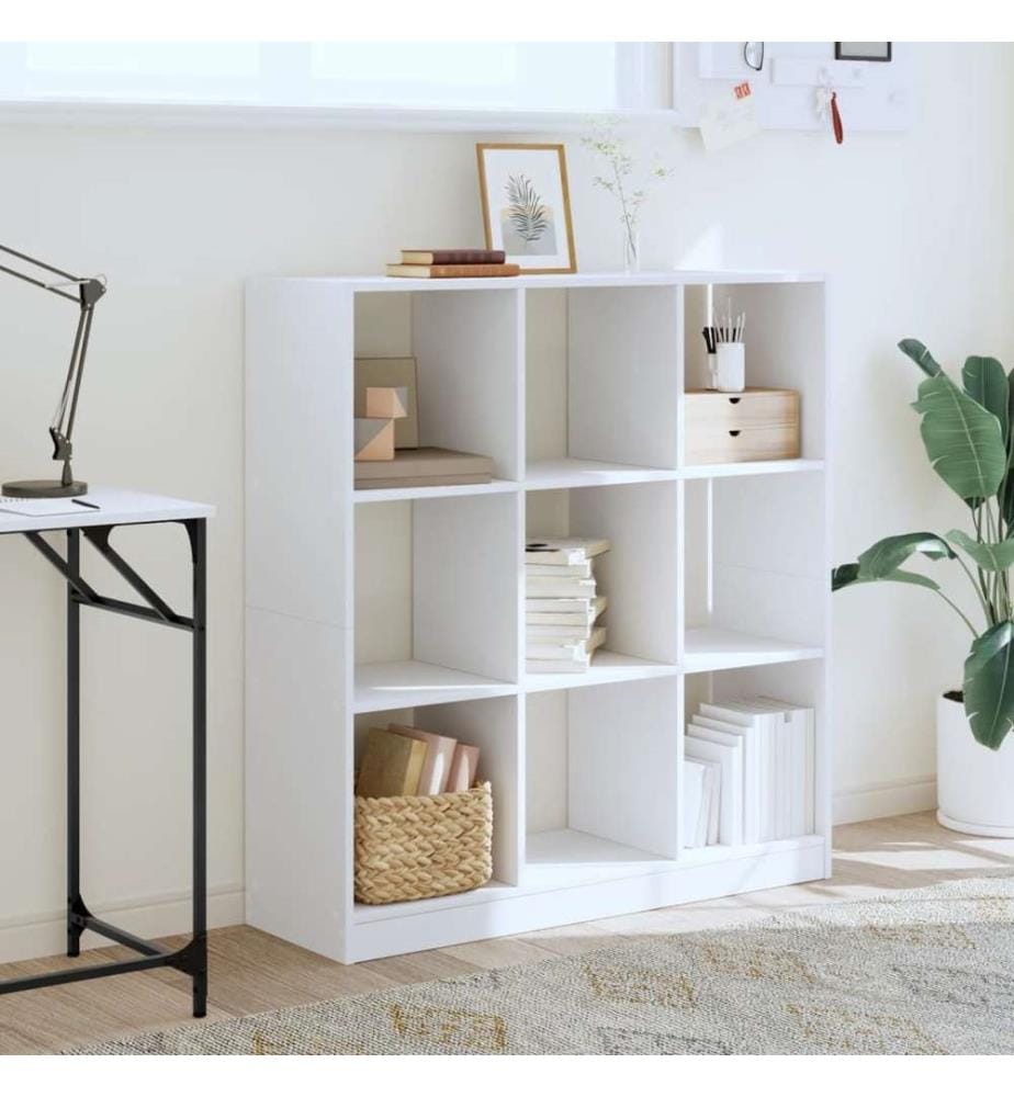 Bibliothèque blanc 102x32x108 cm bois d'ingénierie