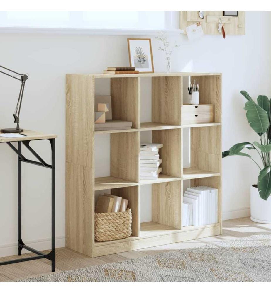 Bibliothèque chêne sonoma 102x32x108 cm bois d'ingénierie