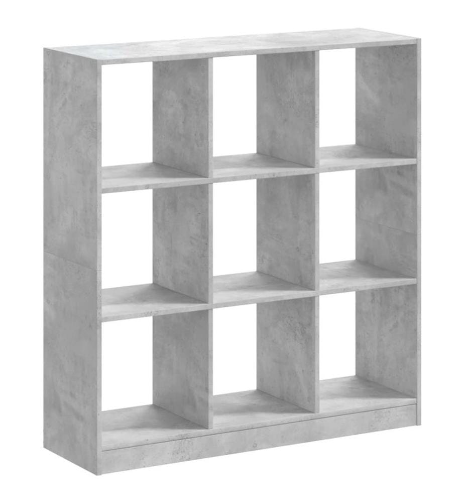 Bibliothèque gris béton 102x32x108 cm bois d'ingénierie