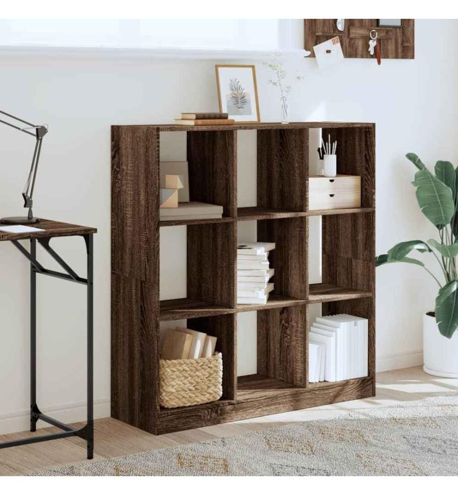 Bibliothèque chêne marron 102x32x108 cm bois d'ingénierie