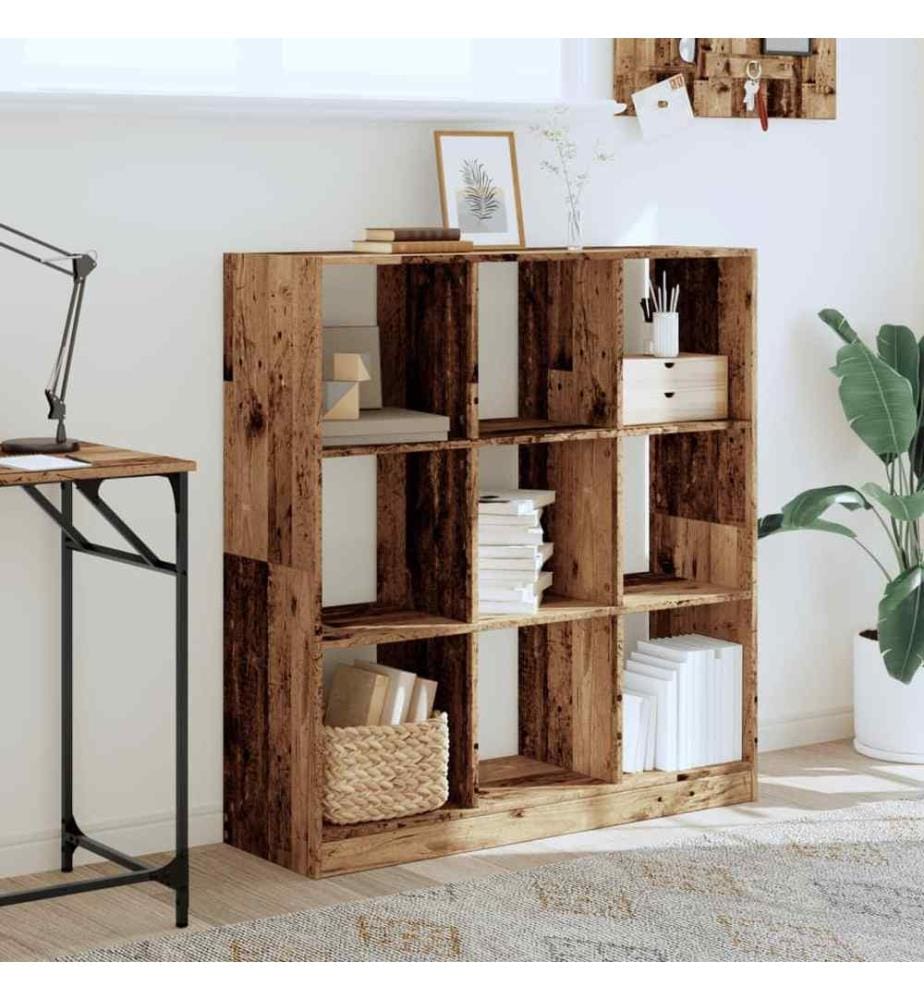 Bibliothèque vieux bois 102x32x108 cm bois d'ingénierie