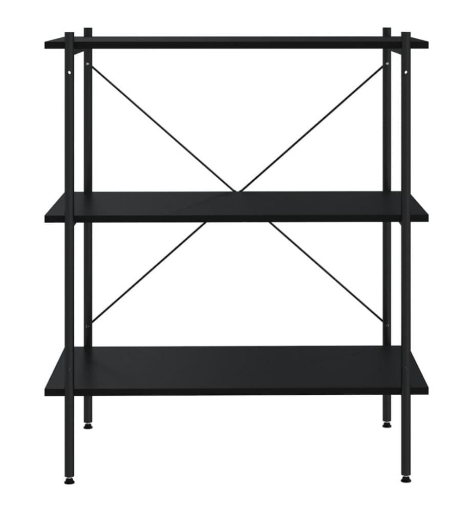 Étagère à 3 niveaux Noir 80x40x92 cm