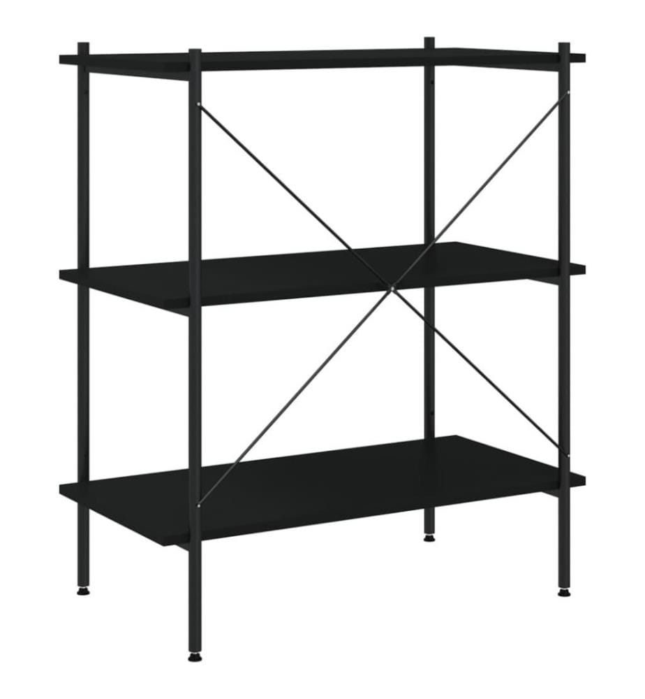 Étagère à 3 niveaux Noir 80x40x92 cm