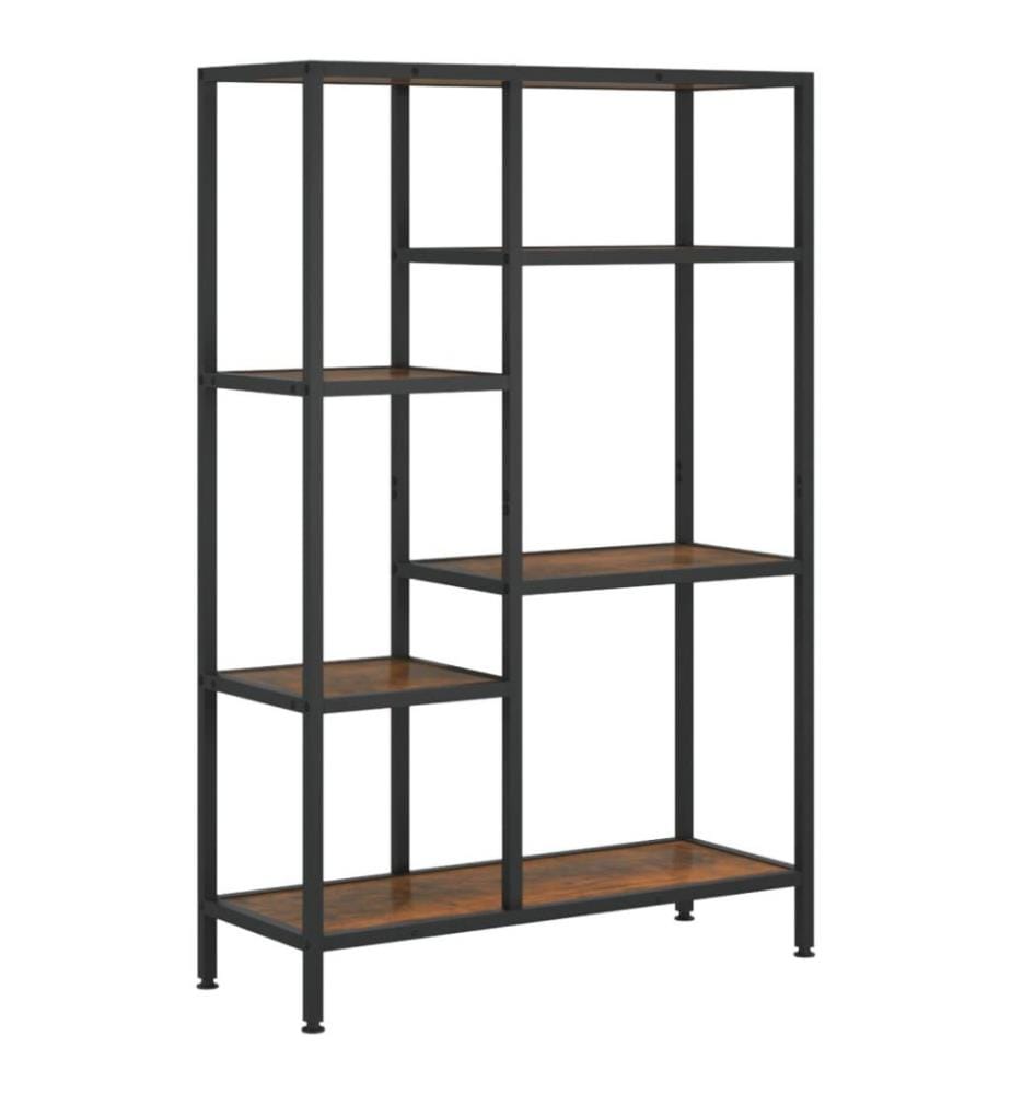 Bücherregal 80x30x120 cm Stahl und Holzwerkstoff