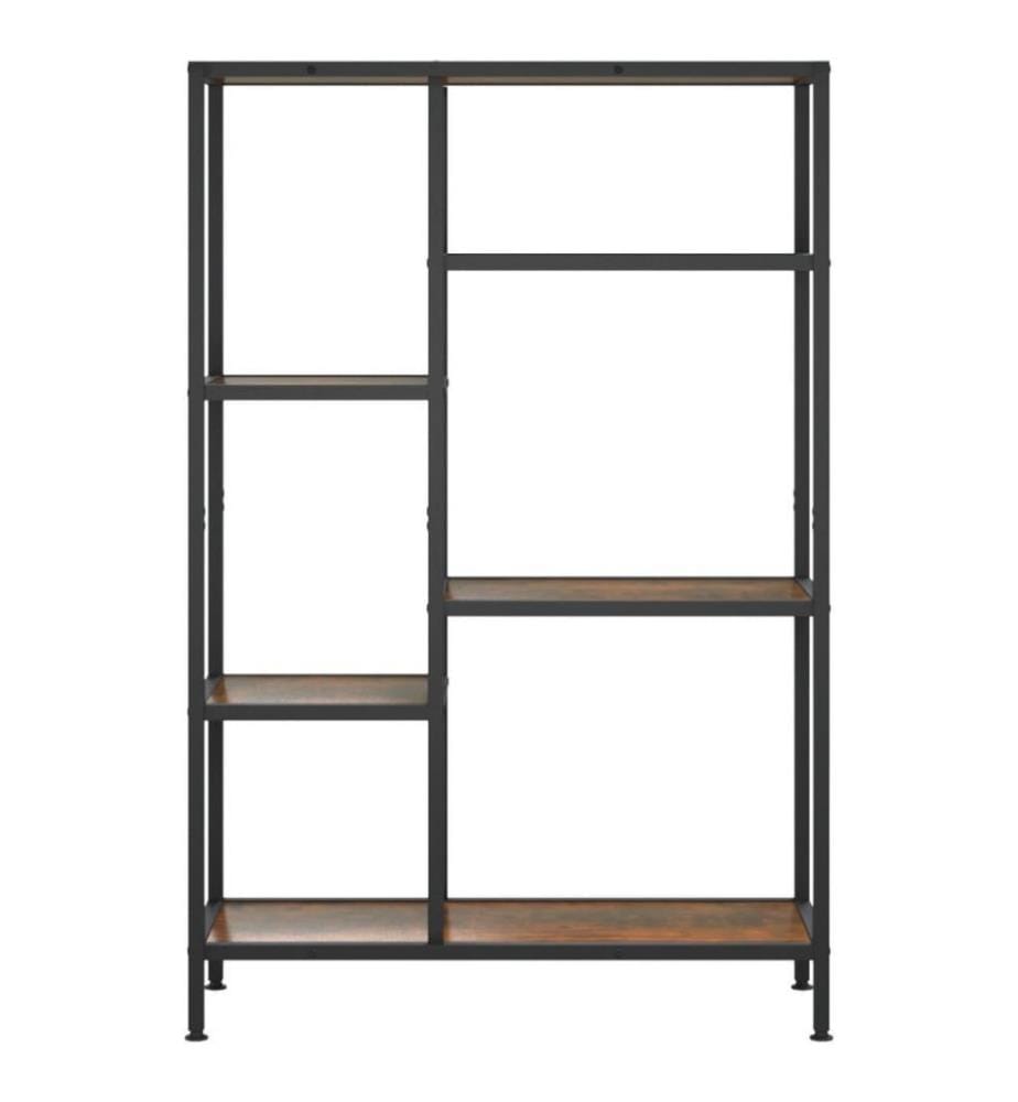 Bücherregal 80x30x120 cm Stahl und Holzwerkstoff