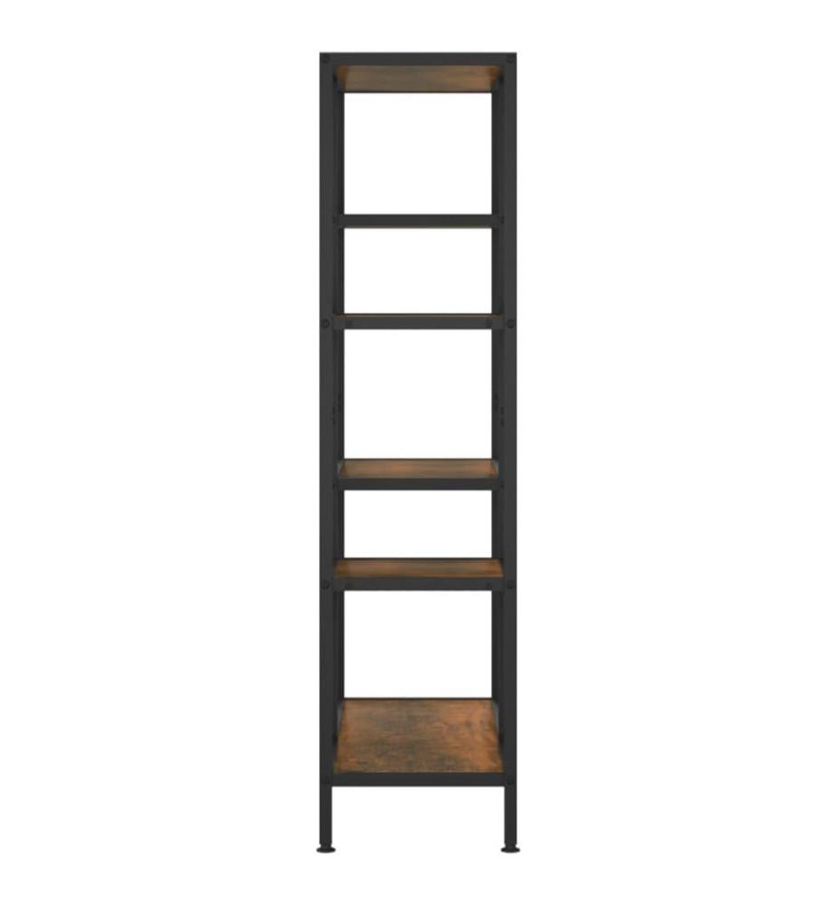 Bücherregal 80x30x120 cm Stahl und Holzwerkstoff