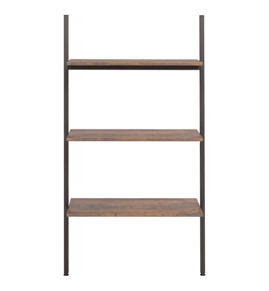Étagère inclinée à 3 niveaux Marron foncé et noir 64x34x116 cm