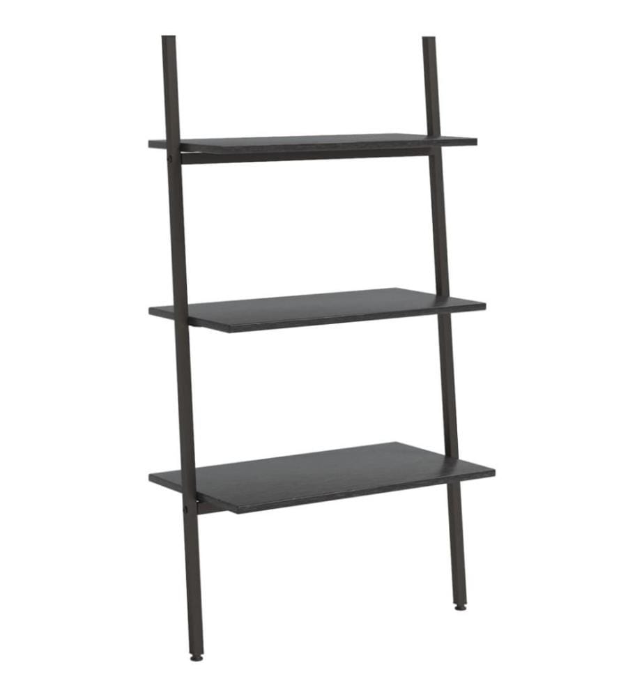 Étagère inclinée à 3 niveaux Noir 64x34x116 cm