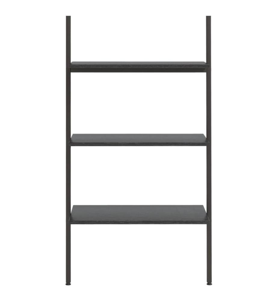 Étagère inclinée à 3 niveaux Noir 64x34x116 cm