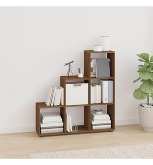 Treppenregal Braun Eichen-Optik 107 cm Holzwerkstoff