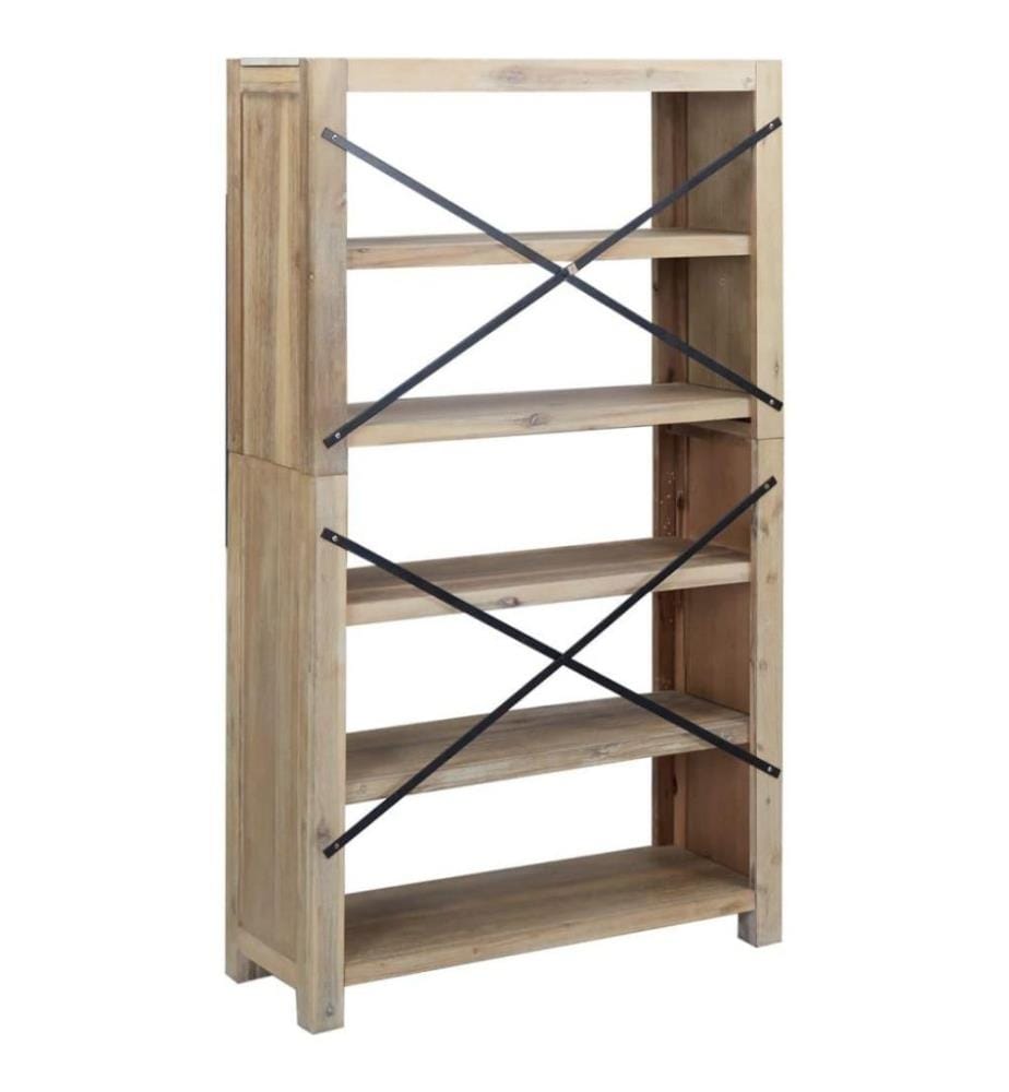 Bibliothèque 5 niveaux 80x30x140 cm Bois solide d'acacia