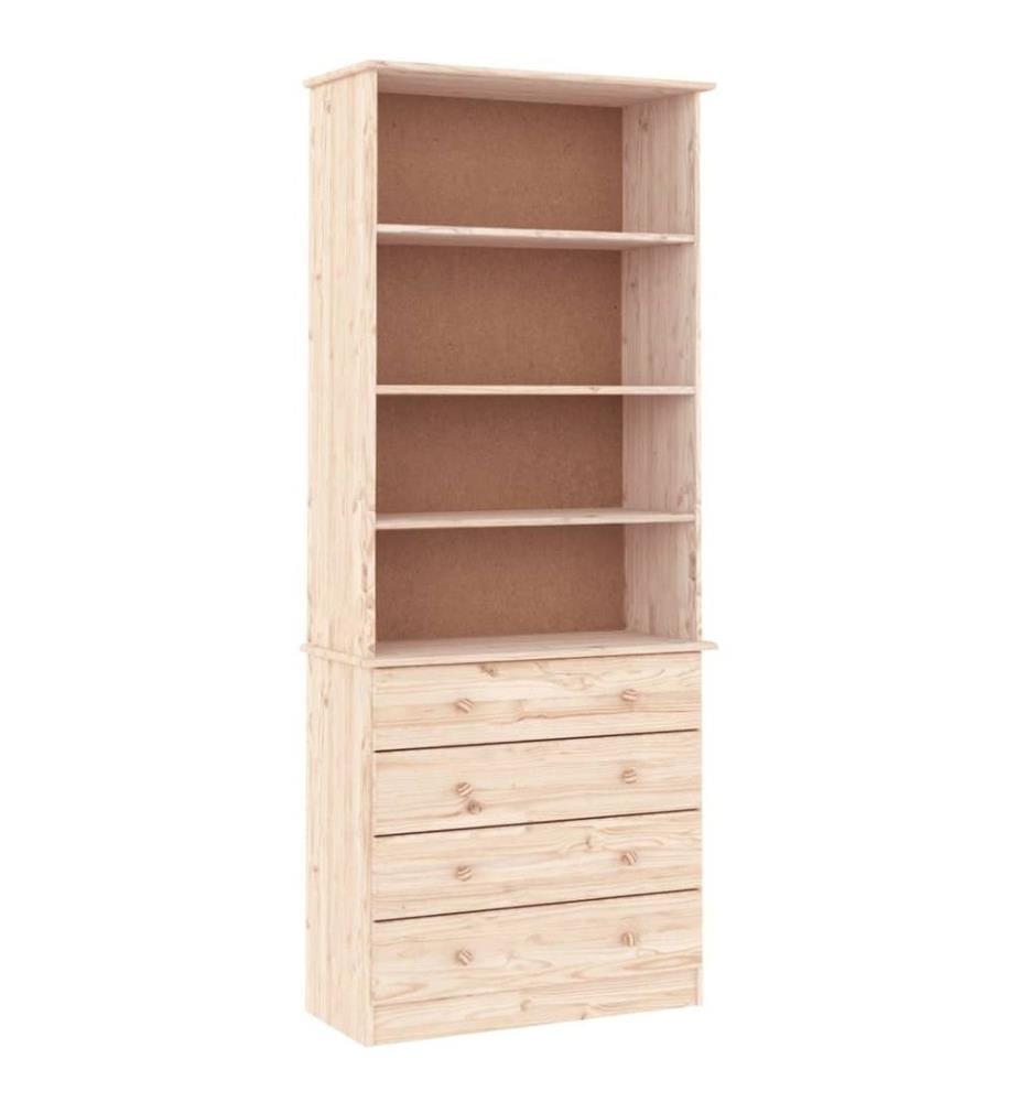 Bücherregal mit Schubladen ALTA 77x35x186,5cm Massivholz Kiefer