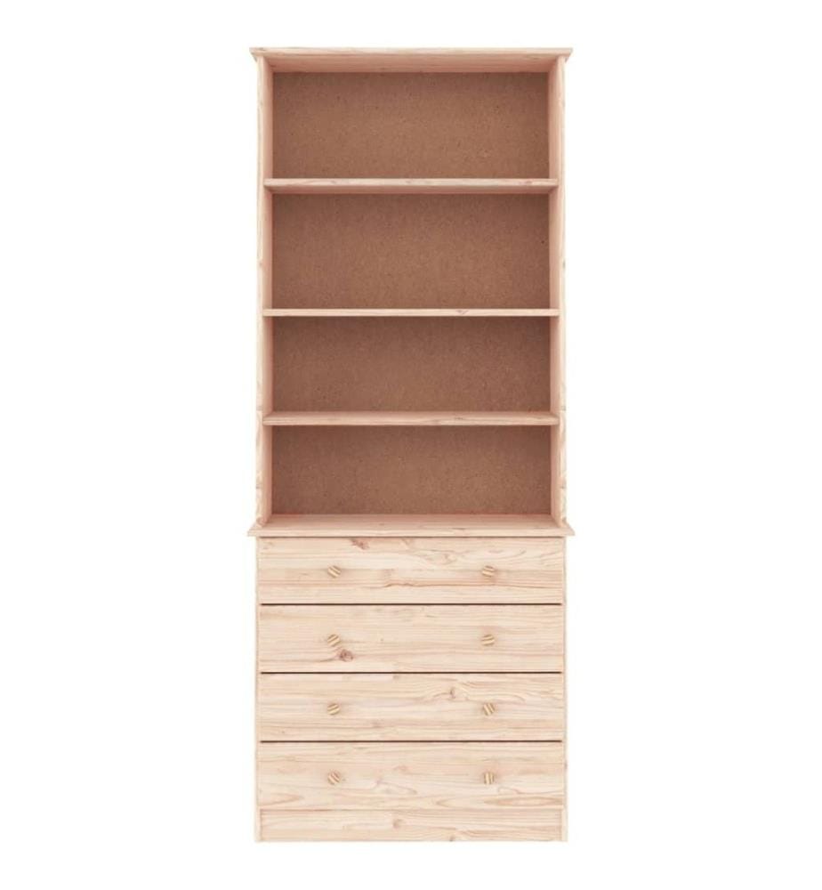 Bücherregal mit Schubladen ALTA 77x35x186,5cm Massivholz Kiefer