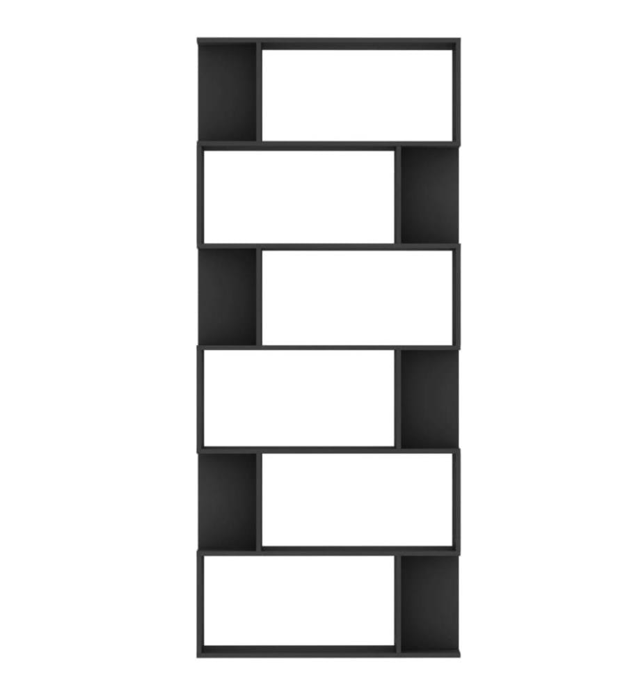 Bücherregal/Raumteiler Schwarz 80x24x192 cm Holzwerkstoff