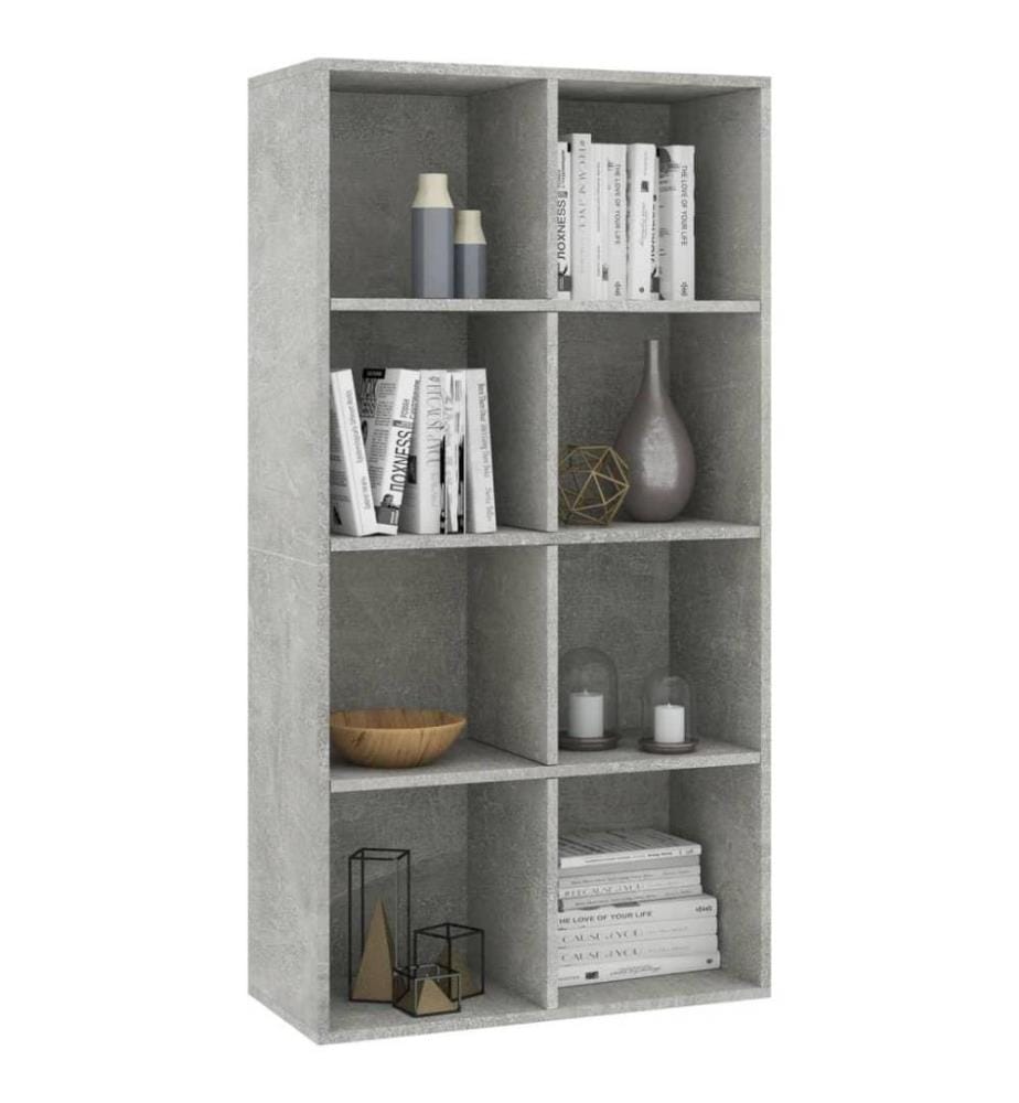 Bibliothèque/Buffet Gris béton 66 x 30 x 130 cm Aggloméré