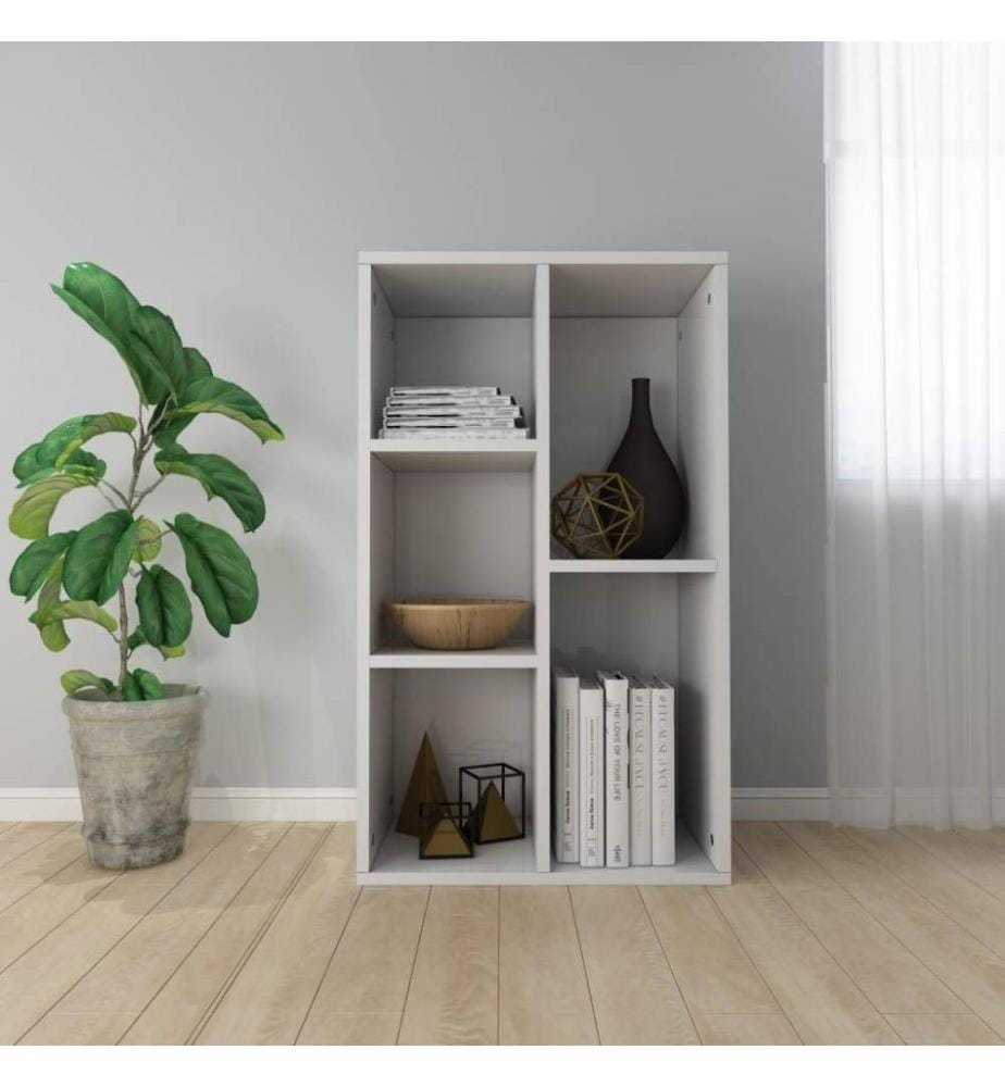 Bücherregal/Sideboard Hochglanz-Weiss 50x25x80 cm Holzwerkstoff