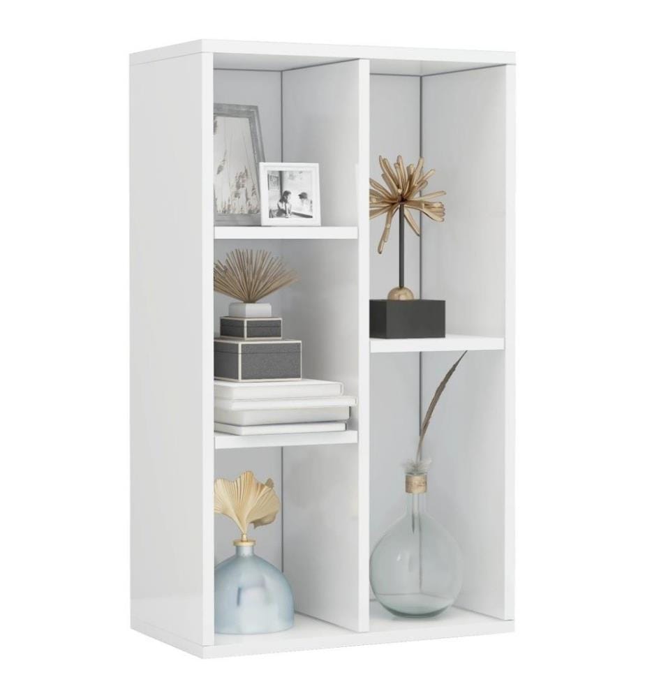Bücherregal/Sideboard Hochglanz-Weiss 50x25x80 cm Holzwerkstoff