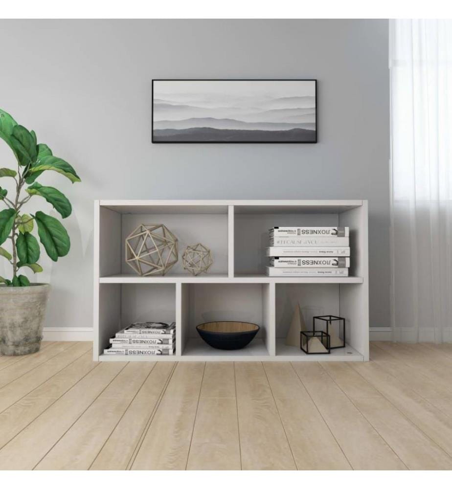 Bücherregal/Sideboard Hochglanz-Weiss 50x25x80 cm Holzwerkstoff