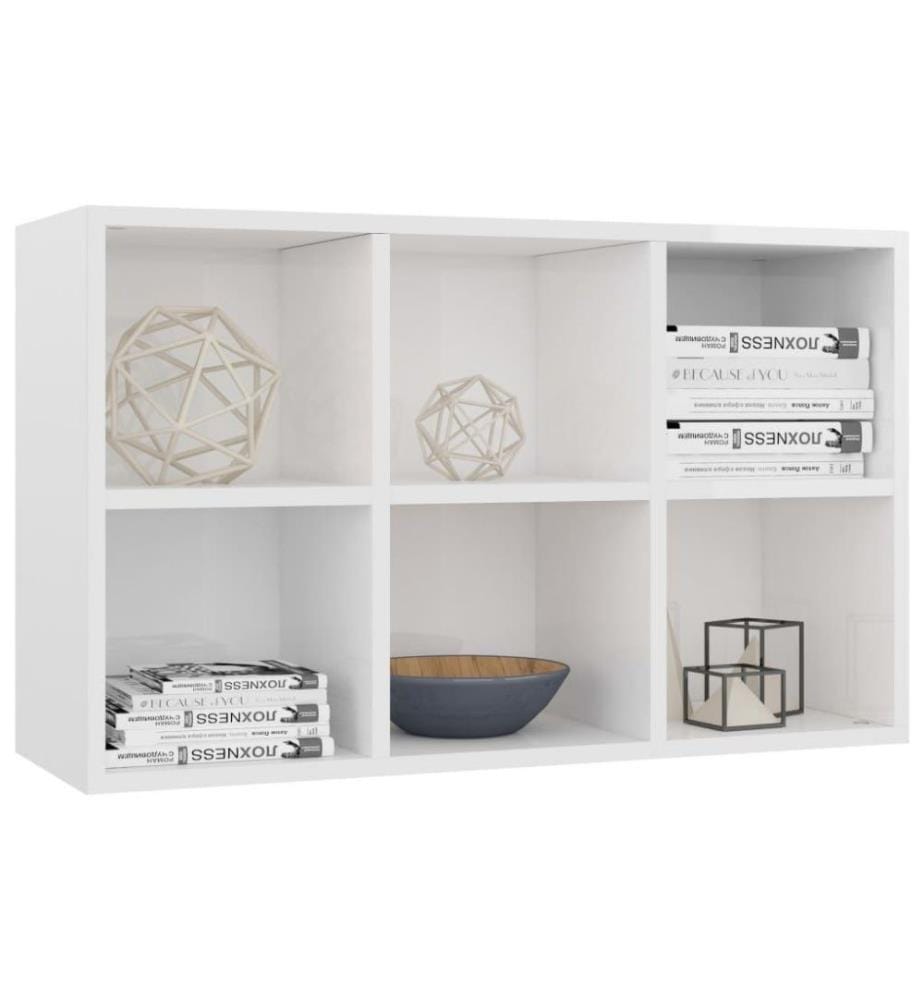 Bücherregal/Sideboard Hochglanz-Weiss 66x30x97,8cm Holzwerkstoff