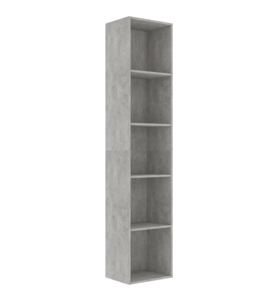Bibliothèque Gris béton 40x30x189 cm Aggloméré