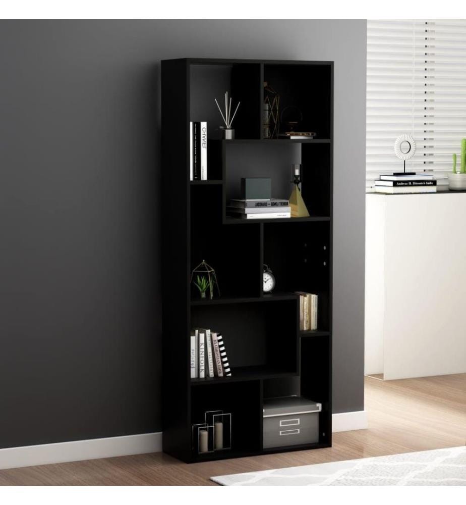 Bücherregal Schwarz 67x24x161 cm Holzwerkstoff