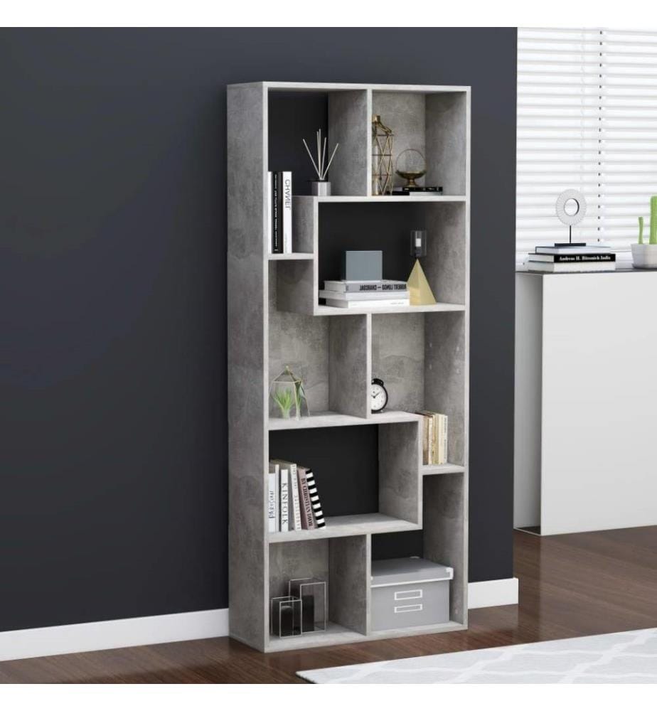 Bücherregal Betongrau 67x24x161 cm Holzwerkstoff