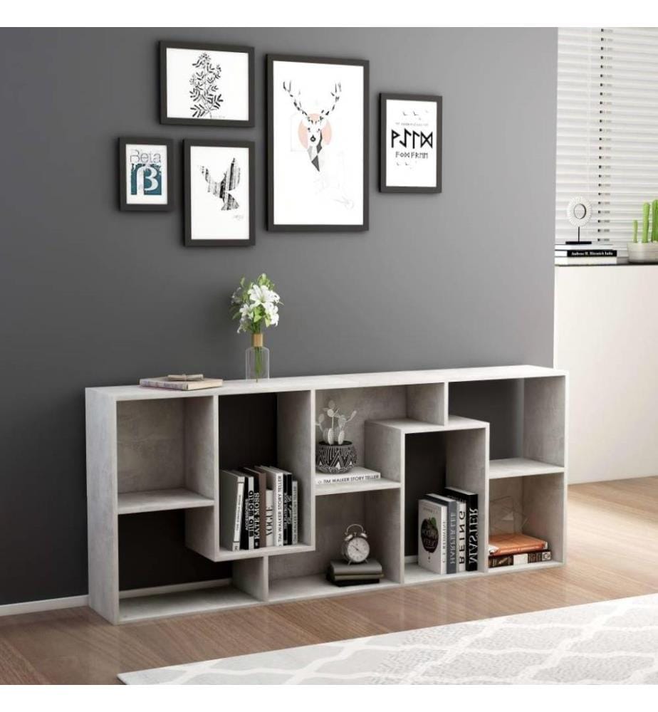 Bücherregal Betongrau 67x24x161 cm Holzwerkstoff