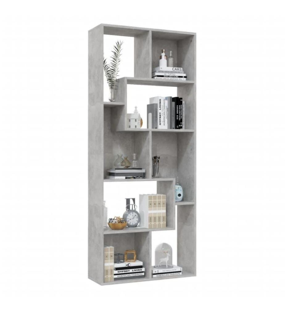 Bücherregal Betongrau 67x24x161 cm Holzwerkstoff
