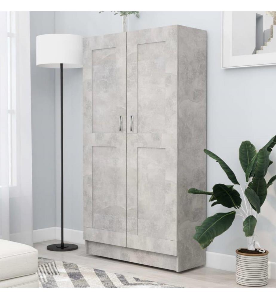 Bibliothèque Gris béton 82,5x30,5x150 cm Aggloméré