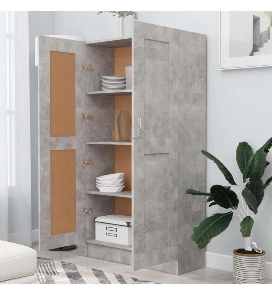 Bibliothèque Gris béton 82,5x30,5x150 cm Aggloméré
