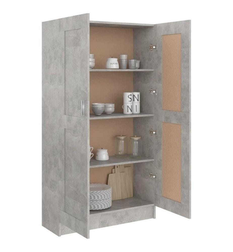 Bibliothèque Gris béton 82,5x30,5x150 cm Aggloméré